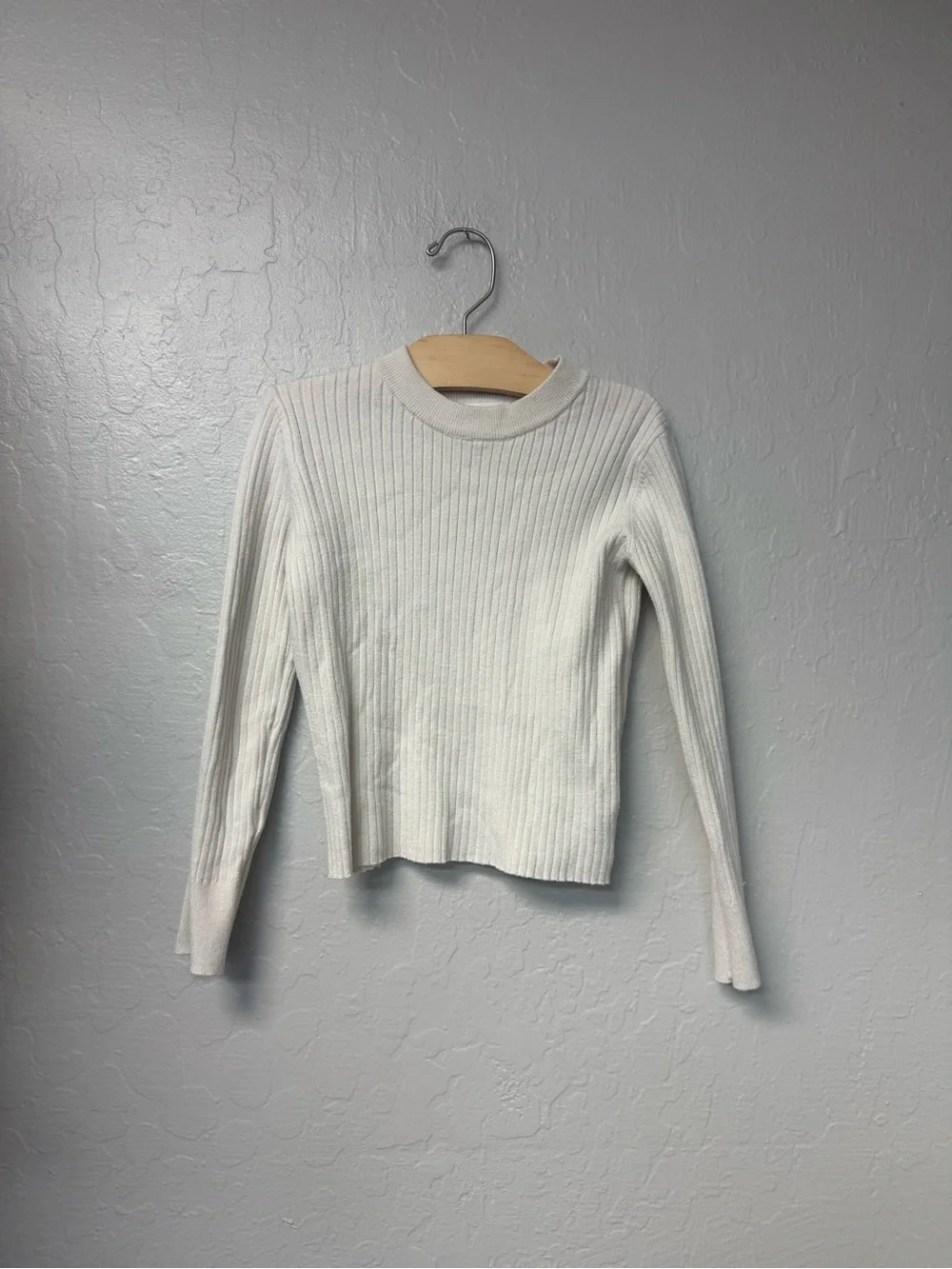 $15 ADD ON zara cream long sleeve ribbed knit top 9-10Y mini boden rylee + cru